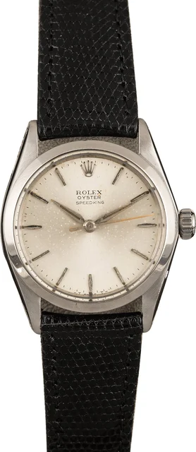 Rolex SpeedKing Model 6430 Black Leather Strap kol saati