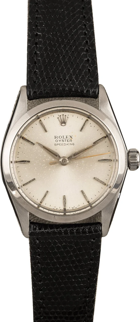 Rolex SpeedKing Model 6430 Black Leather Strap 29 mm kol saati