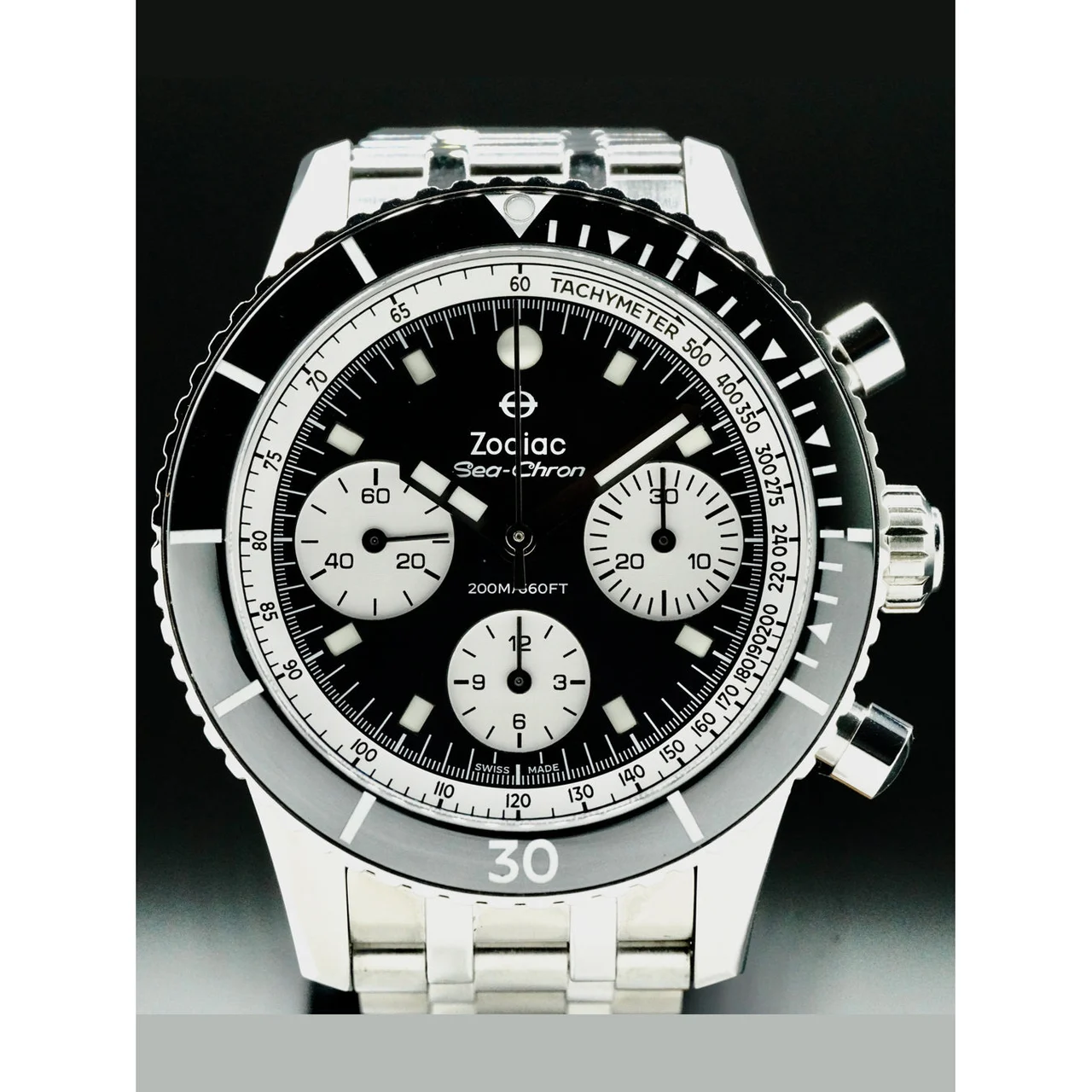 Zodiac Sea-Chron Black 210000043504 42 mm kol saati