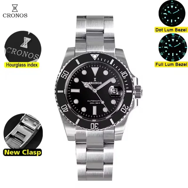 Cronos Watch Store Cronos New 40mm Miyota9015 Diver Men Watches L6045 克诺时-L6045-Miyota9015