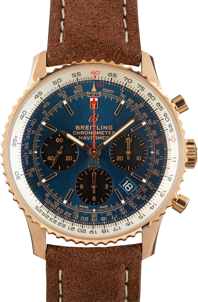 Breitling Navitimer B01 Chronograph 43 18K Red Gold RB0121211C1P4 kol saati