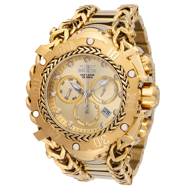 Invicta Gladiator Swiss Ronda Z60 Caliber Watch - 58.3mm, Gold (48610) kol saati
