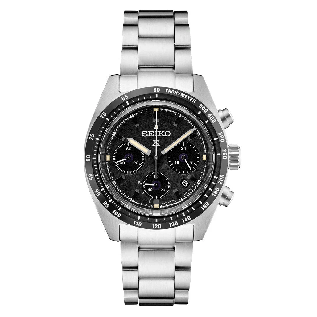 Seiko Prospex Speedtimer Solar Chronograph with Black Dial #SSC819 kol saati