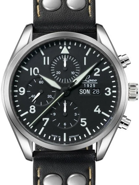 Laco Kiel Limited Edition Swiss Automatic Chronograph with Sapphire Crystal #861716 44 mm kol saati