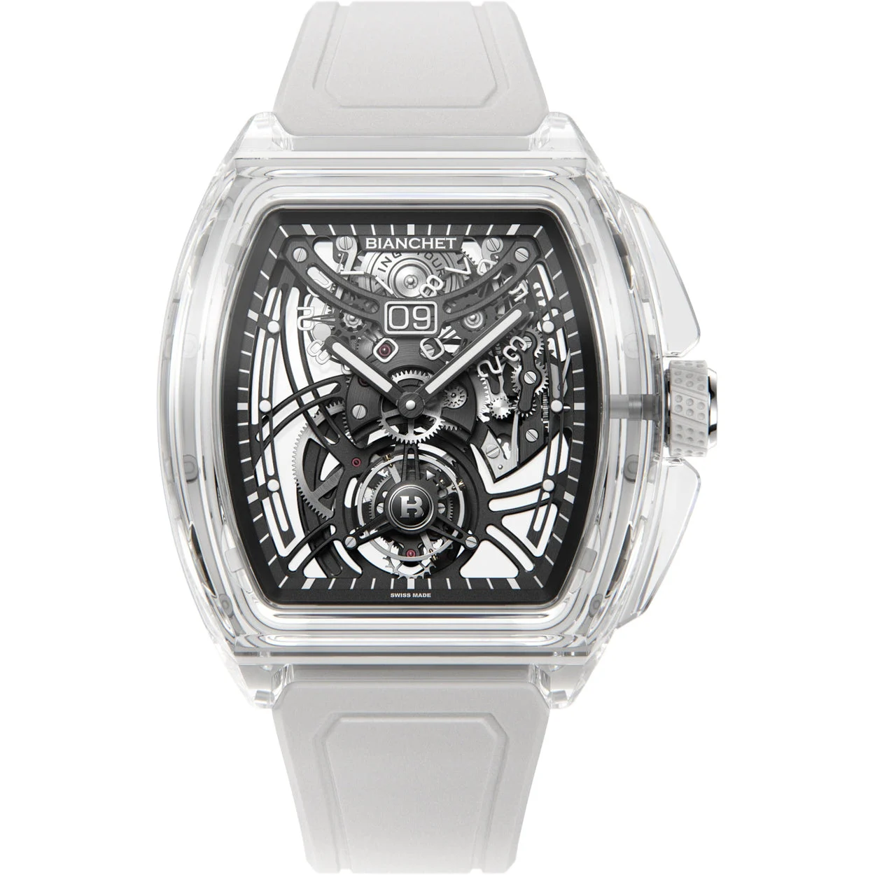Bianchet Flying Tourbillon Grande Date B 1.618 Sapphire White SWFTGD4 kol saati
