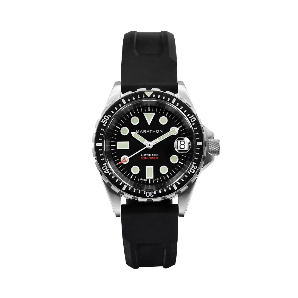 Marathon OSAR-D Type I Automatic with Date 36mm - Black on Rubber Strap WW194026SS-2030 36 mm kol saati