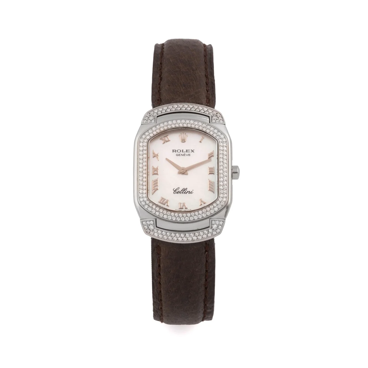 Rolex ROLEX, REF. 6693, CELLINI, WHITE GOLD AND DIAMONDS 26 mm kol saati