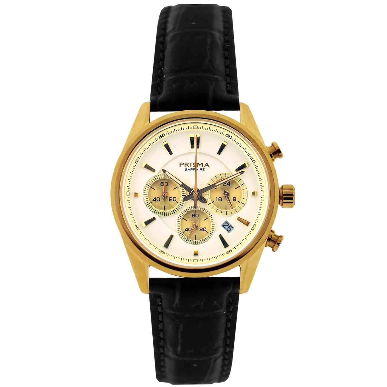 Prisma Decade Leather Gold Chronograph Women Prisma P.2069 Decade Leather Gold Chronograph Women 32 mm kol saati