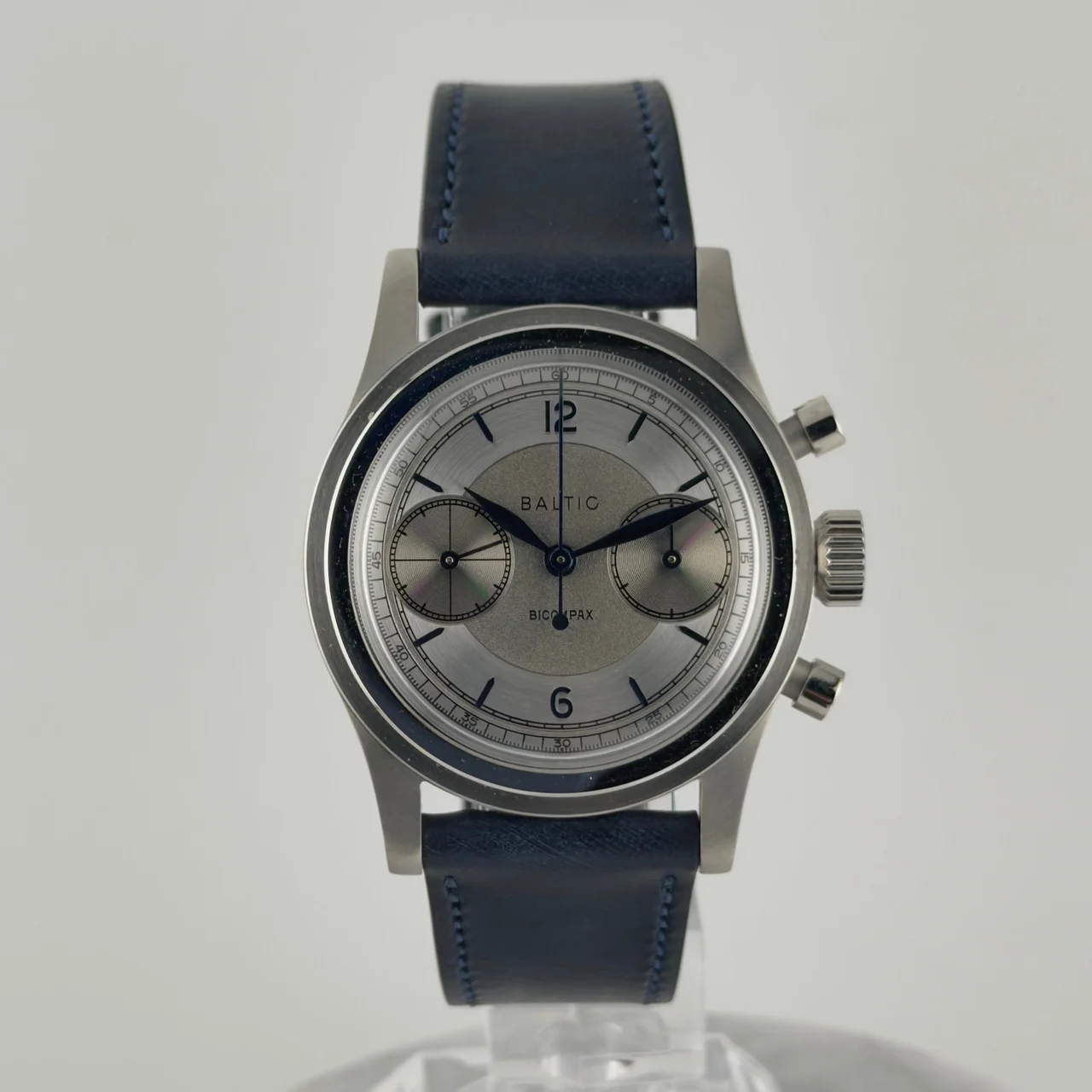Baltic Bicompax 003 — Silver/Blue, Open Back 37 mm kol saati