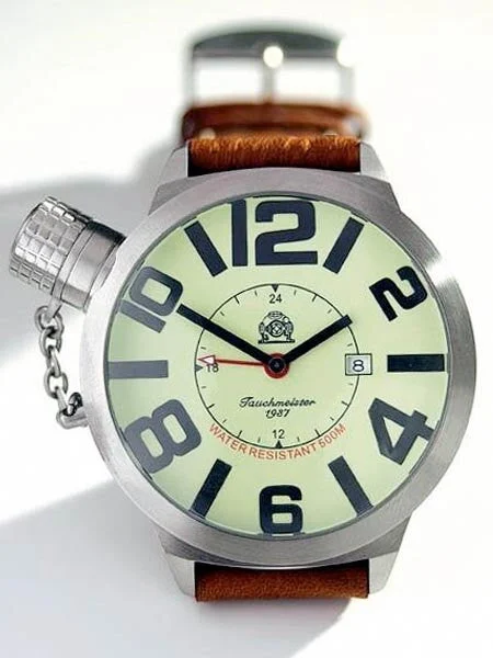 Tauchmeister XXL Dive GMT Watch with Fully Luminous Dial T0066 kol saati