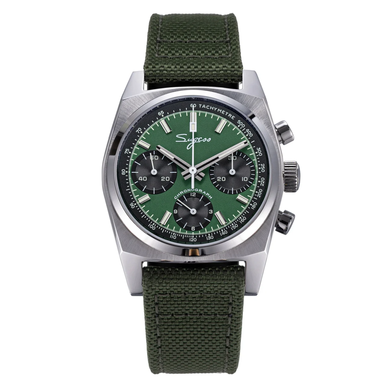 Sugess Chrono Heritage S419-2 Chronograph Green Dial chrono-heritage-s419-green-dial 47 mm kol saati