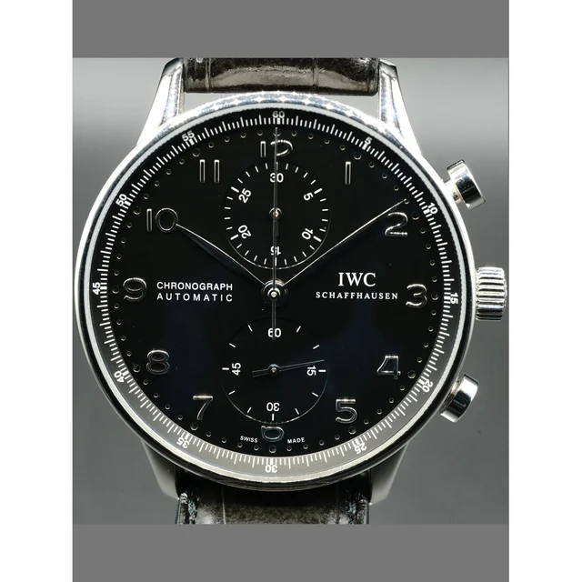 IWC Portuguese Chrono-Automatic Chronograph Black Dial IW371438 210000021698 kol saati