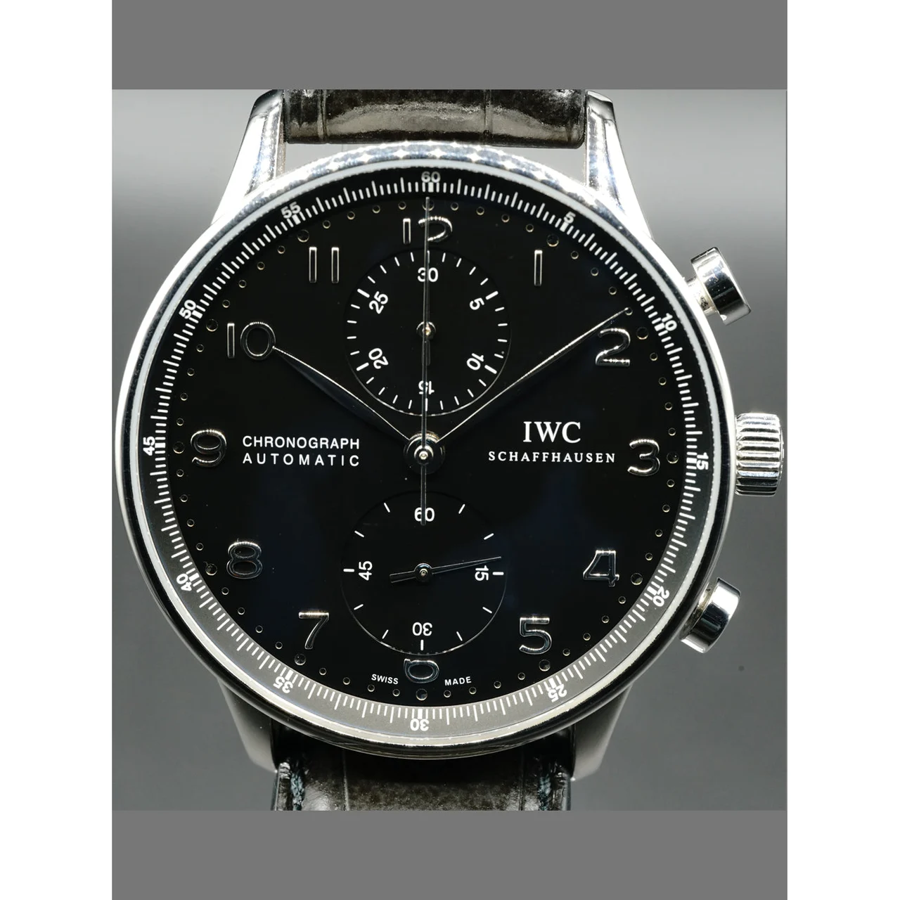 IWC Portuguese Chrono-Automatic Chronograph Black Dial IW371438 210000021698 kol saati