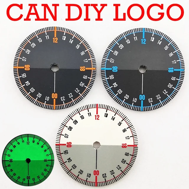 Tandorio dial 24-hour NH35 dial Full luminous dial suitable for NH34 NH35 NH36 movement gr