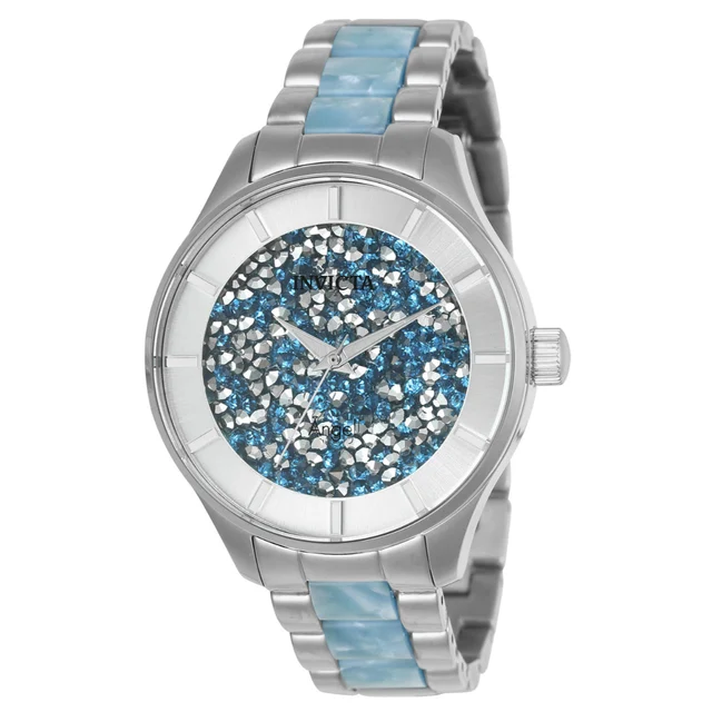 Invicta Angel Pavine Watch - 40mm. Steel, Light Blue (24665) kol saati