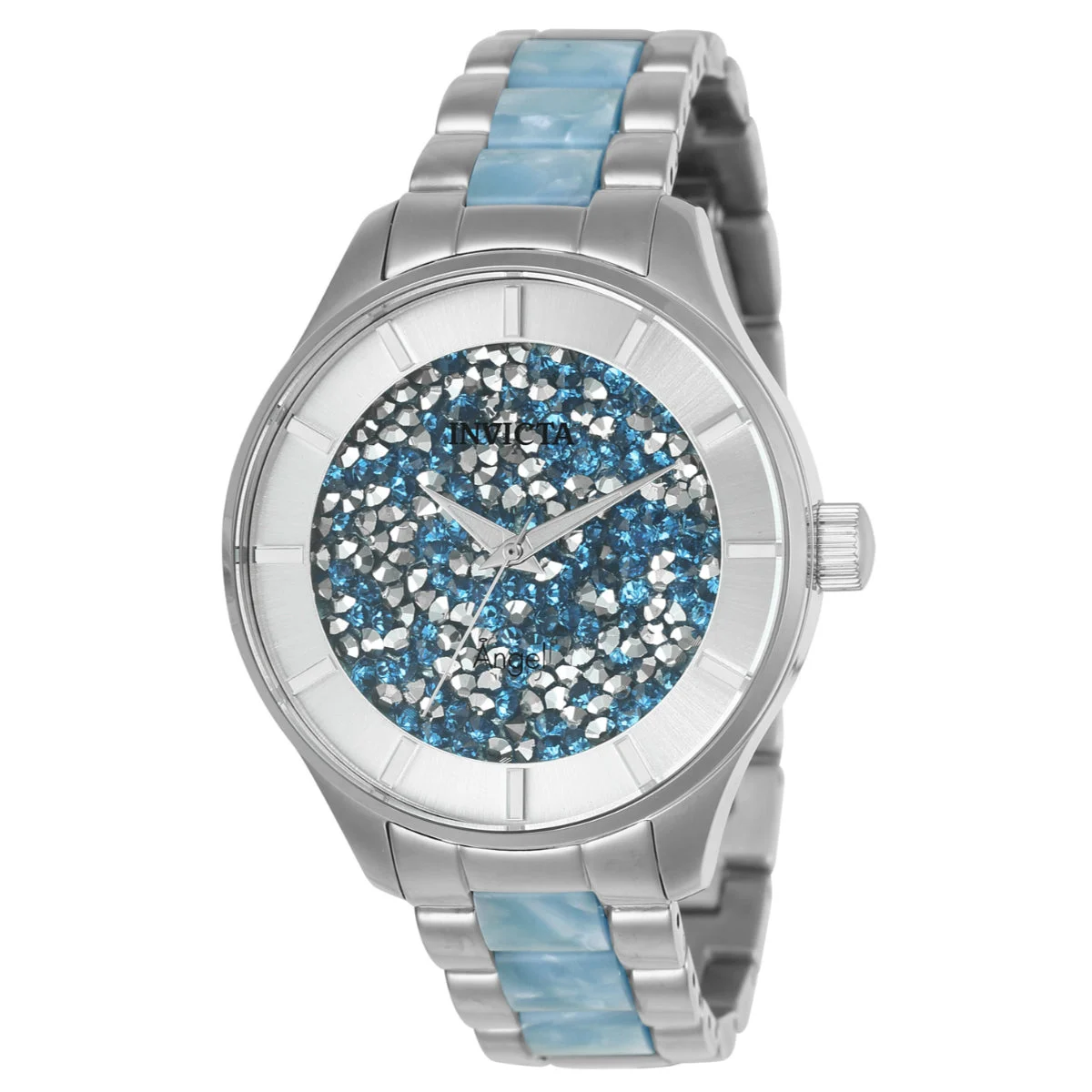 Invicta Angel Pavine Watch - 40mm. Steel, Light Blue (24665) 40 mm kol saati