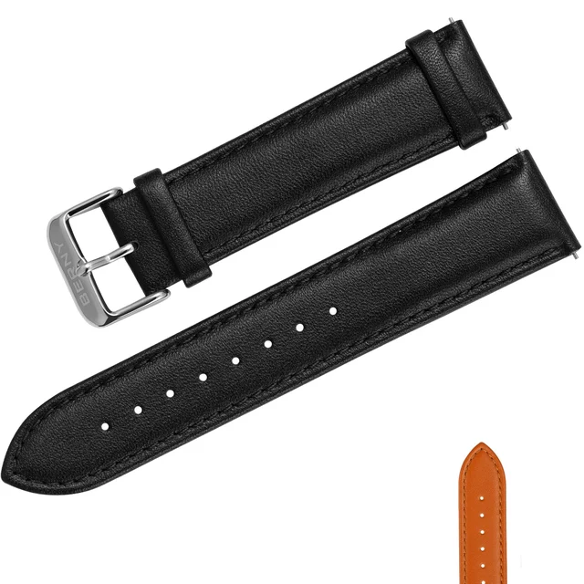 BERNY Genuine Leather Quick Release Watch Strap LS16-BKPG-CSS kol saati