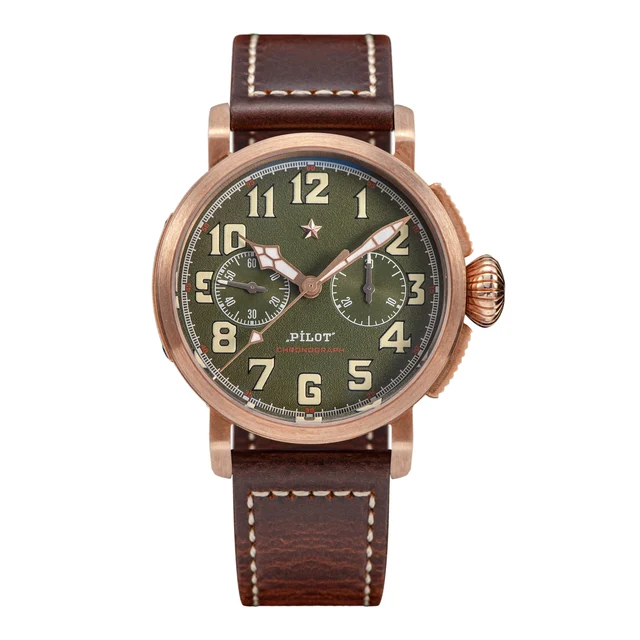 Sugess Pilot Master S409 Green Dial Chronograph CuSn8 Bronze CUSN8 BRONZE pilot-master-s40