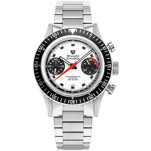 Nivada Grenchen Chronomaster Inter.Bezel White on Bracelet 86054M20LC 38 mm kol saati