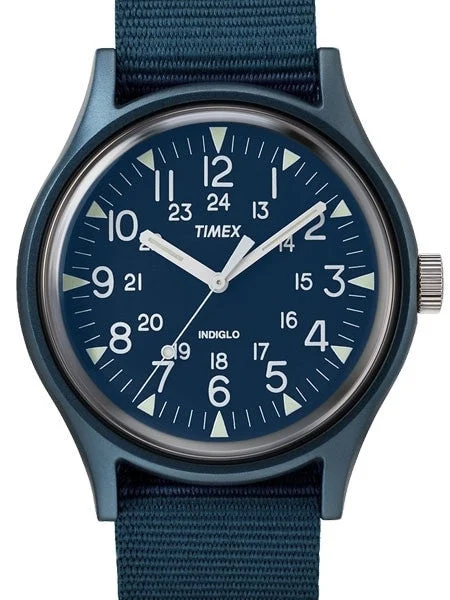 Timex Quartz Watch with Blue Dial and INDIGLO Night-Light #TW2R37300VQ kol saati