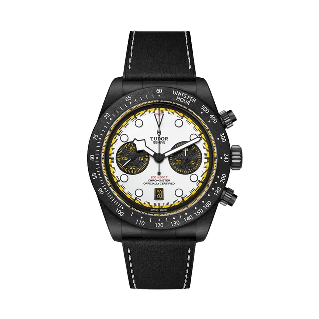 Tudor Black Bay Chrono "Carbon 26" 42mm - White on Rubber/Leather Strap M79377KN-0003 kol