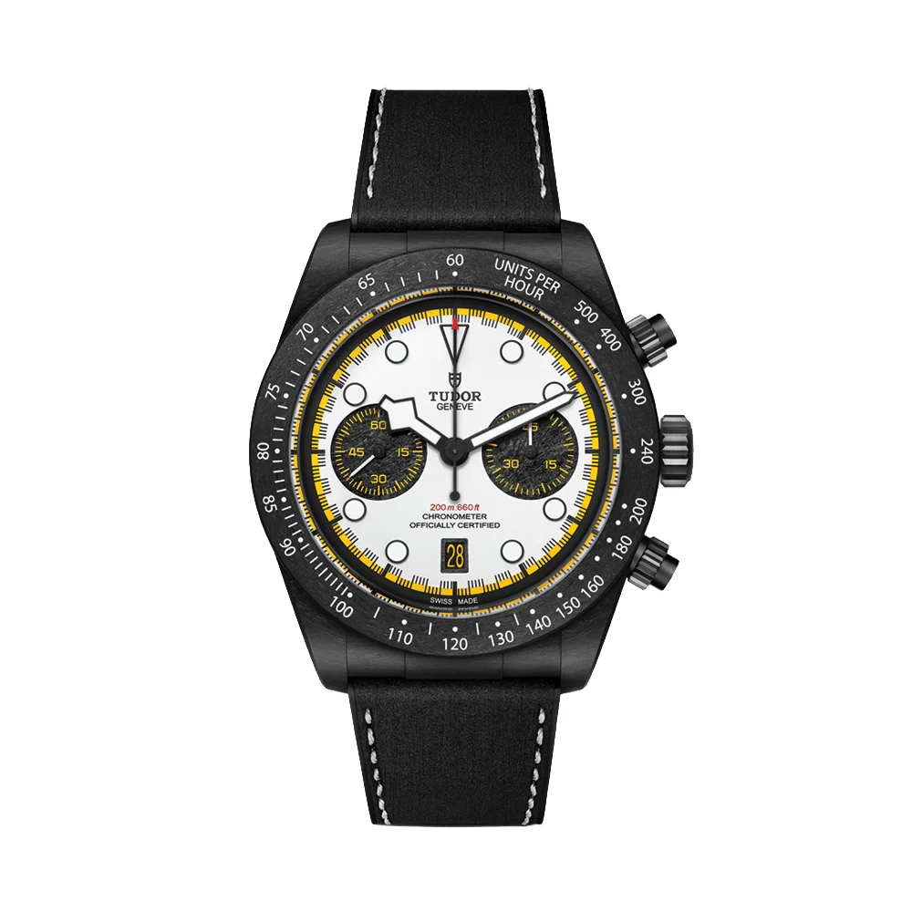 Tudor Black Bay Chrono "Carbon 26" 42mm - White on Rubber/Leather Strap M79377KN-0003 42 mm kol saati