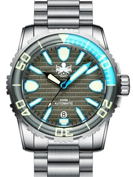 Phoibos Great Wall Swiss ETA Automatic Dive Watch with DD AR Sapphire Crystal #PY022E 42 mm kol saati