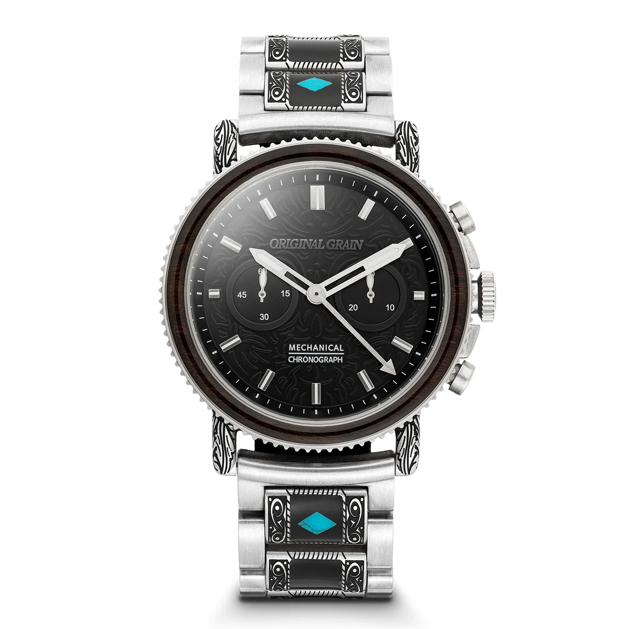 Original Grain Brewmaster OG-CH2-WST-SLV- MECH 44 mm kol saati