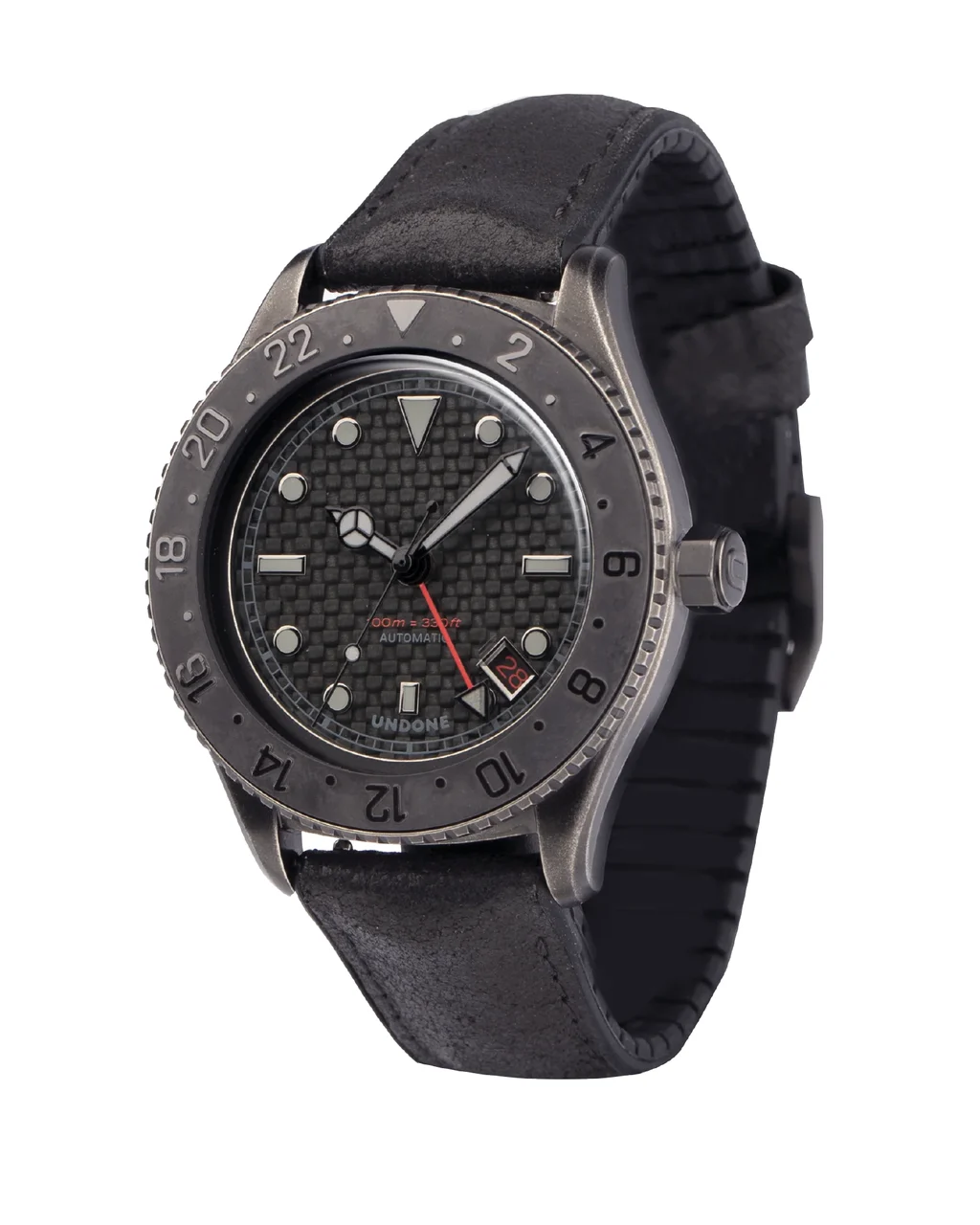 UNDONE Watches Basecamp Stealth Leather BCP-CLB-STL kol saati