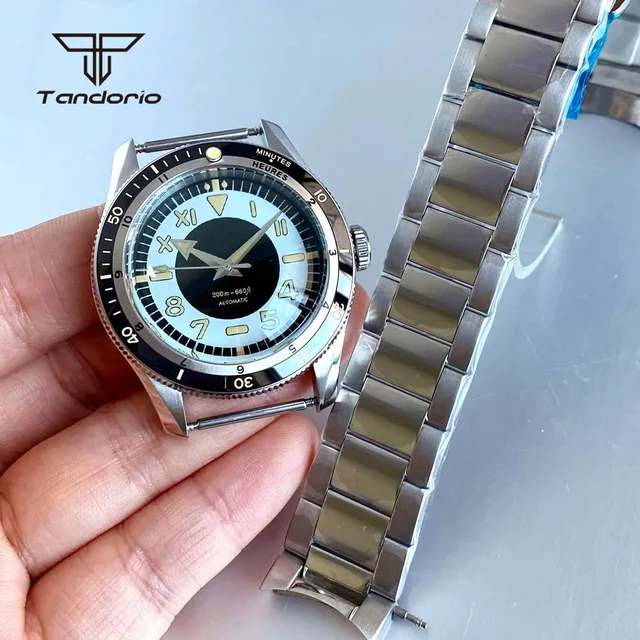 Tandorio Serica Mod Dive Case Domed Sapphire +Bracelet+31mm Dial+Hands Mod Accessories Fit