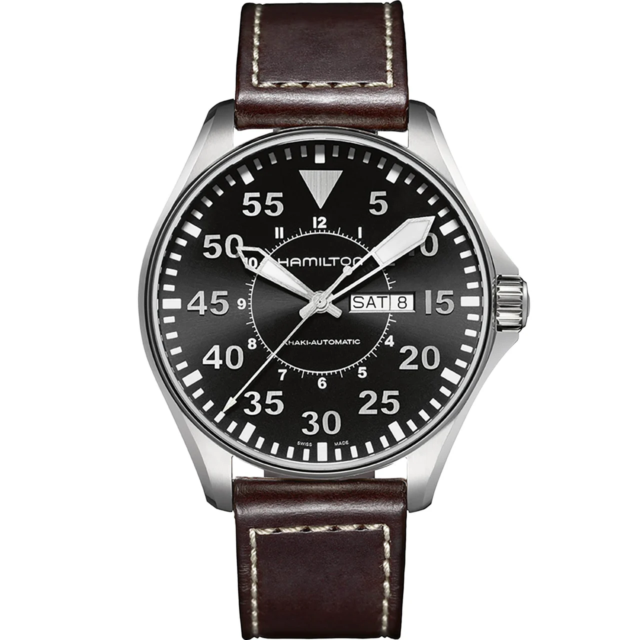 Hamilton Khaki Aviation Pilot Day Date Auto H64715535 46 mm kol saati