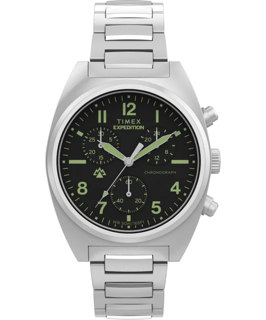Timex Expedition® Capstone Chronograph 41mm Stainless Steel Bracelet Watch TW2Y61200 kol s
