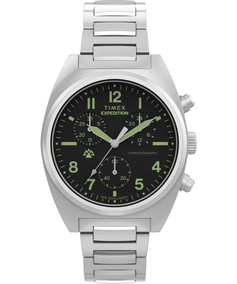 Timex Expedition® Capstone Chronograph 41mm Stainless Steel Bracelet Watch TW2Y61200 41 mm kol saati