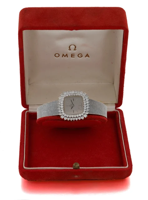 OMEGA OMEGA, REF. 8331, DOUBLE DIAMOND BEZEL, WHITE GOLD kol saati