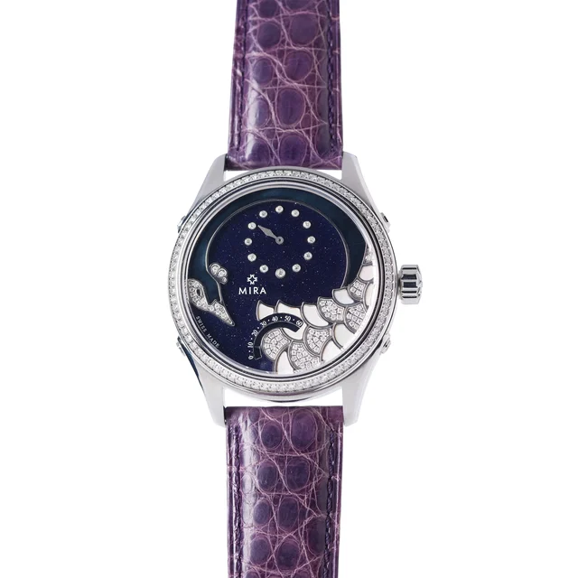 Mira MIRA, REF M107RBK, FEE CELESTE, STEEL , DIAMONDS , MOP, AVENTURINE. kol saati