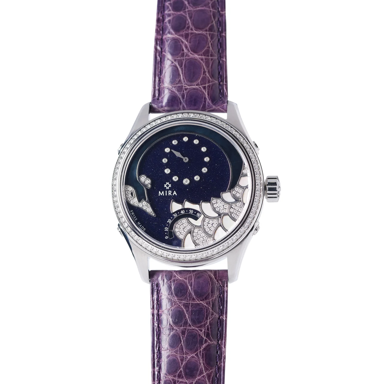 Mira MIRA, REF M107RBK, FEE CELESTE, STEEL , DIAMONDS , MOP, AVENTURINE. kol saati