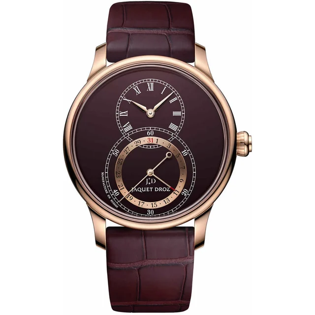 Jaquet Droz Grande Seconde Quantieme Burgundy Dial J007023202 kol saati