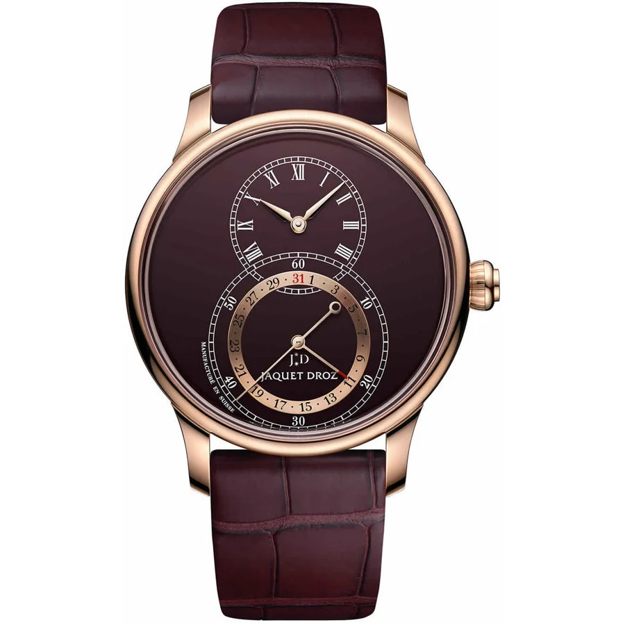 Jaquet Droz Grande Seconde Quantieme Burgundy Dial J007023202 41 mm kol saati