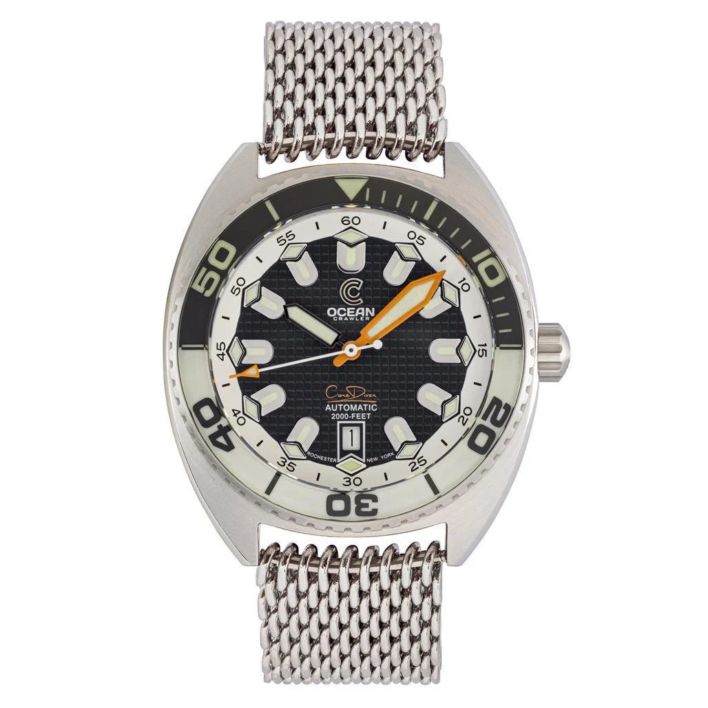 Ocean Crawler Core Diver V4 with Black and White Dial #OC-CR4-BW kol saati