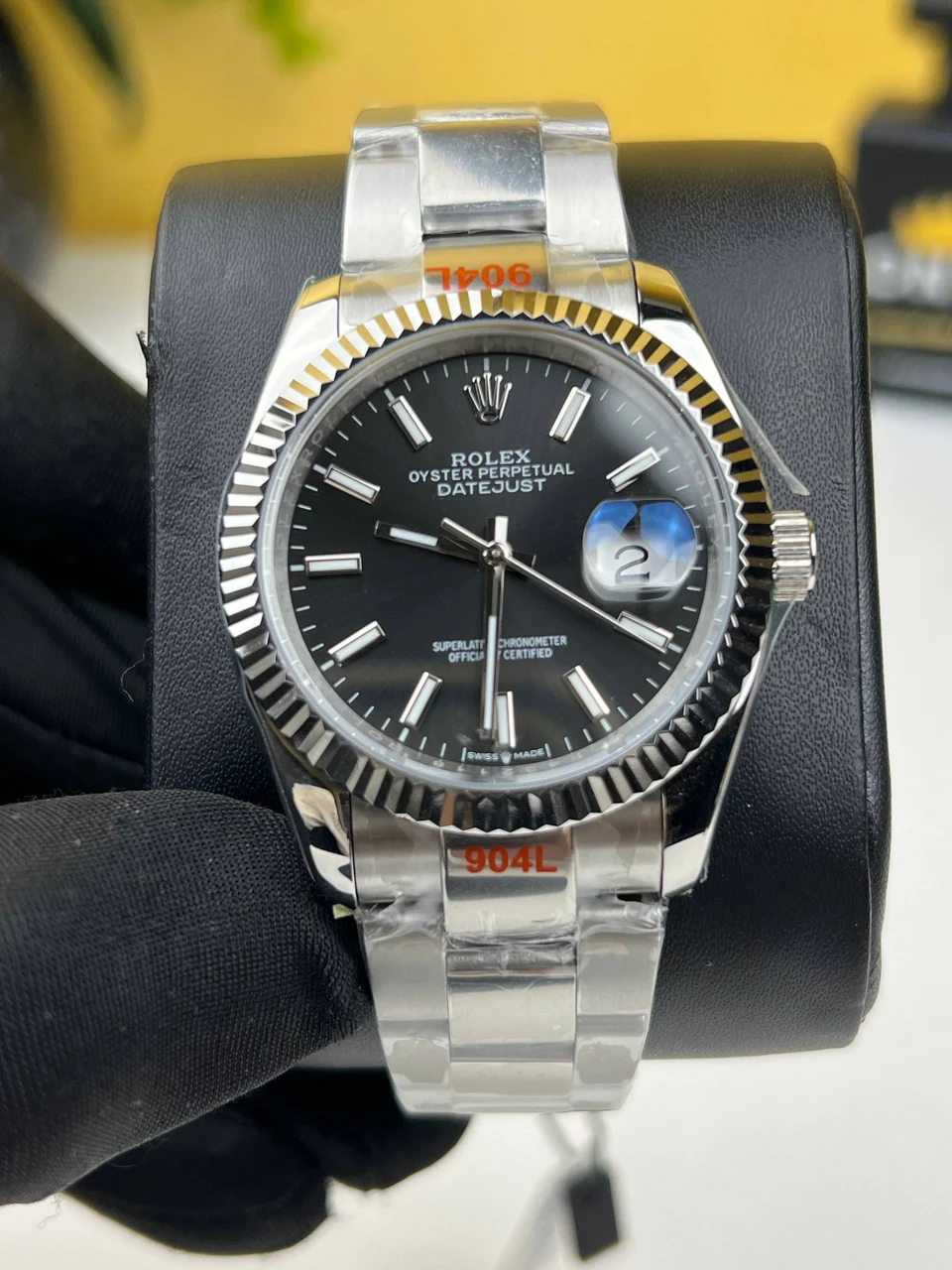 Rolex Date just Black Dial Oyster 36mm – Automatic Movement 36 mm kol saati