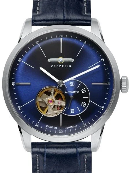 Graf Zeppelin Flatline Automatic Open-Heart Watch with Small Seconds #7364-3 kol saati