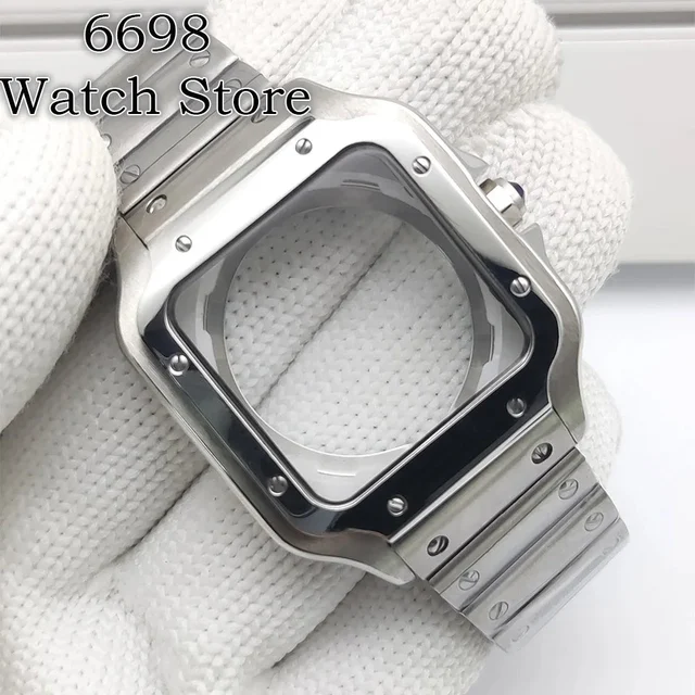 Tandorio Watches Square Watch Case High quality 38mm NH35 case 316L polished stainless ste