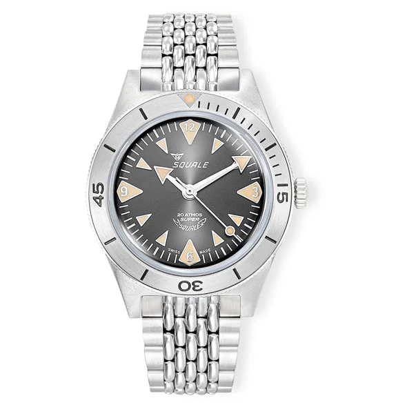 Squale SUPERSSABK.AC Super- Big Arrows Black Dial on Bracelet kol saati