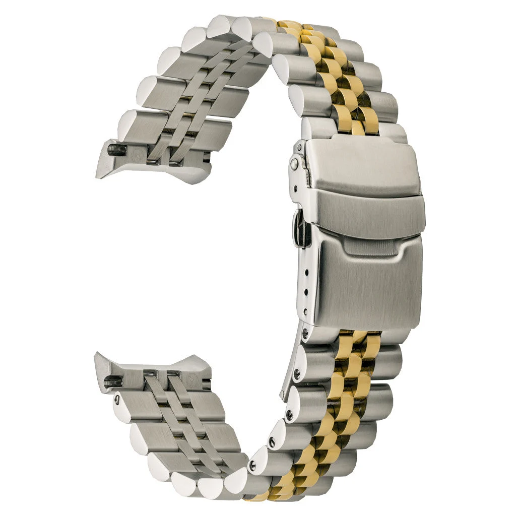 Islander Two-tone Solid-Link Watch Bracelet for Casio Duro Quartz Dive Watch #BRAC-116 kol saati