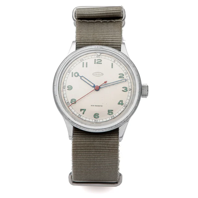Onda ONDA, REF. 11203, LARGE PILOT REVOLVING BEZEL, CHROME AND STEEL kol saati