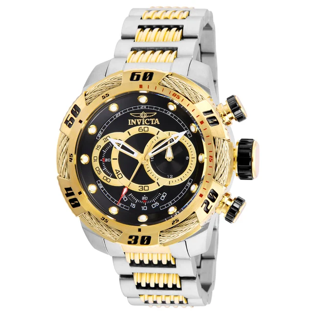 Invicta Speedway Finish Line Watch - 50mm. Steel, Gold (25481) kol saati