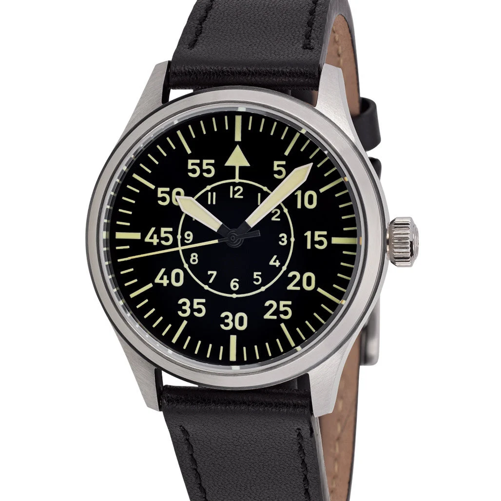 Islander Automatic Pilot watch with Black Dial and Sapphire Crystal #ISL-113 39 mm kol saati