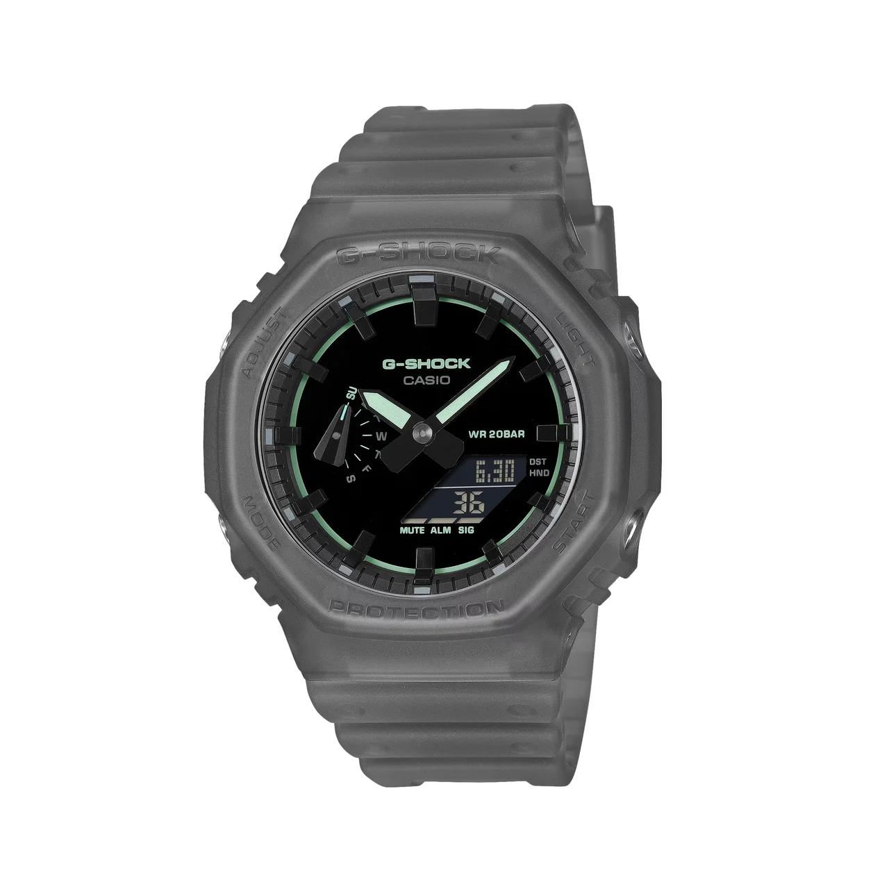 G-SHOCK Grey - Black on Resin Band GA2100K-1A kol saati