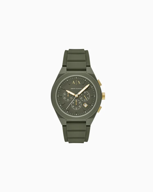 Armani Exchange Chronograph Green Silicone Watch AX4169 kol saati