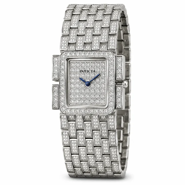 Invicta Elite Diamond Glessia Watch - 22.7mm, White, Steel (51424) kol saati